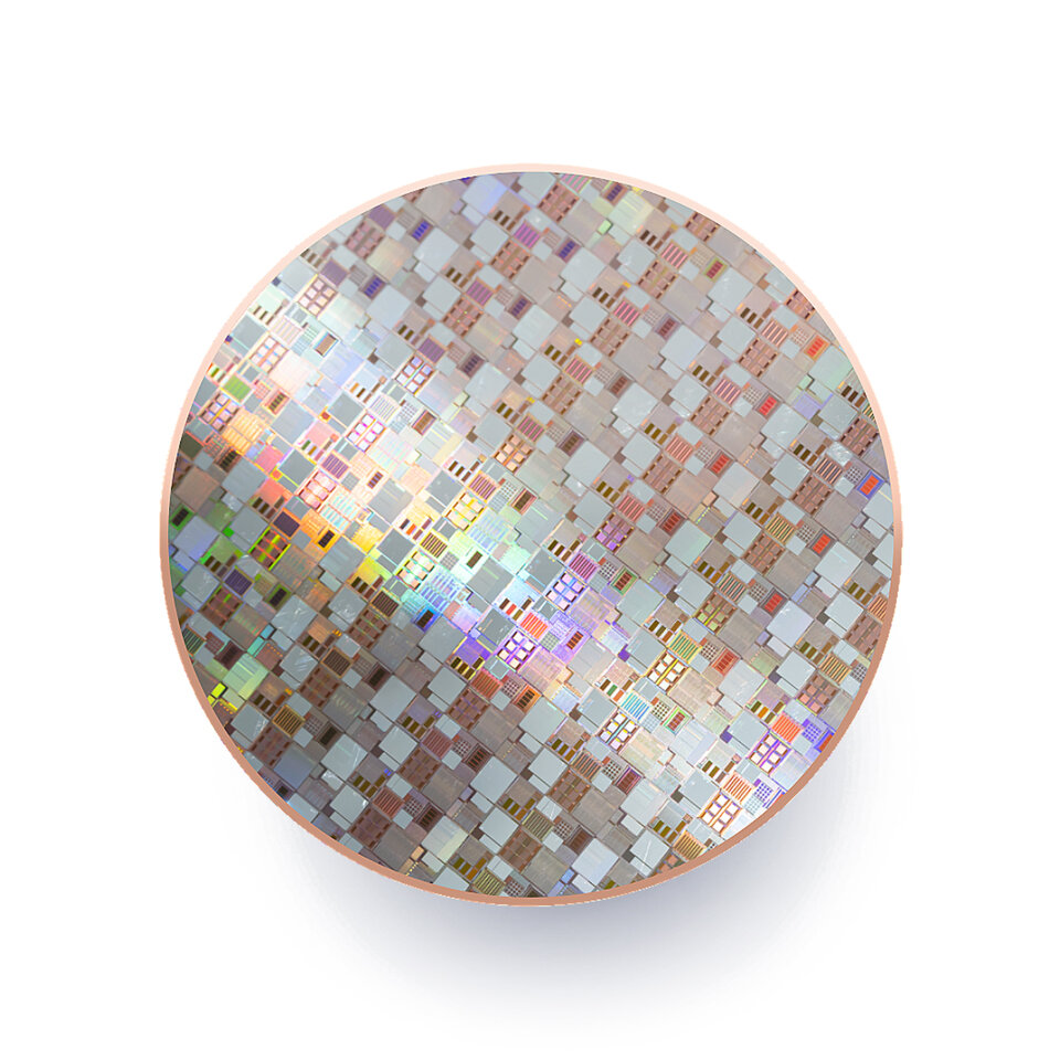 cleaned semiconductor wafer closeup 