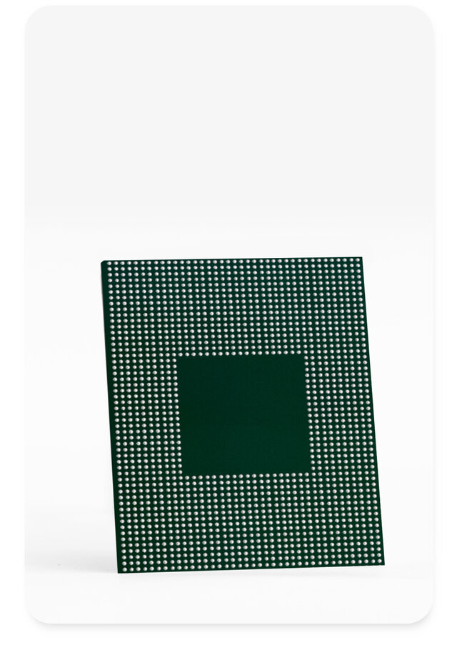 bga closeup showing components 