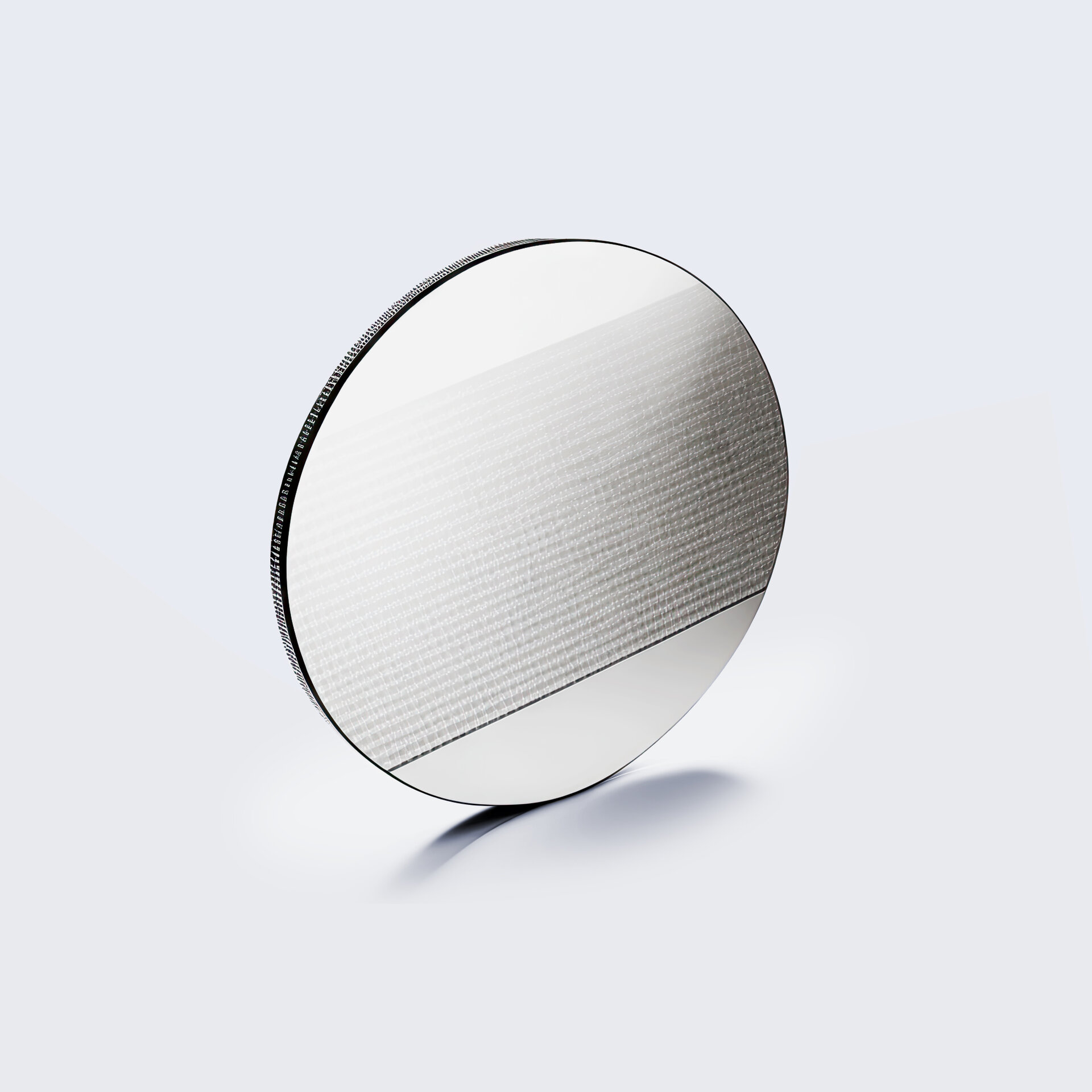 silver cleaned semiconductor wafer closeup 