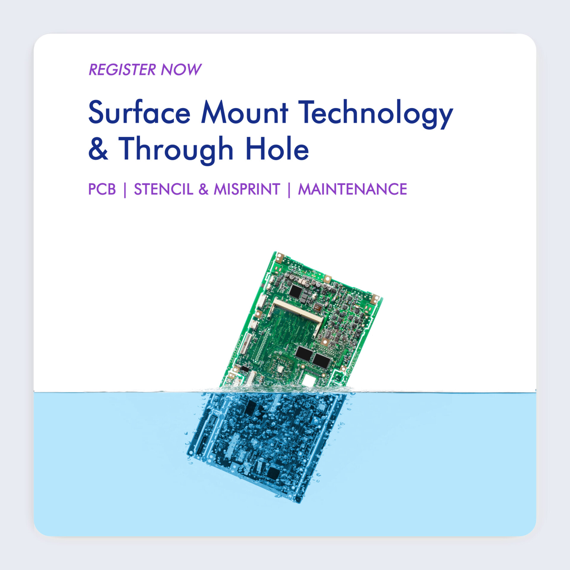 pcb dipping into blue zestron chemistry