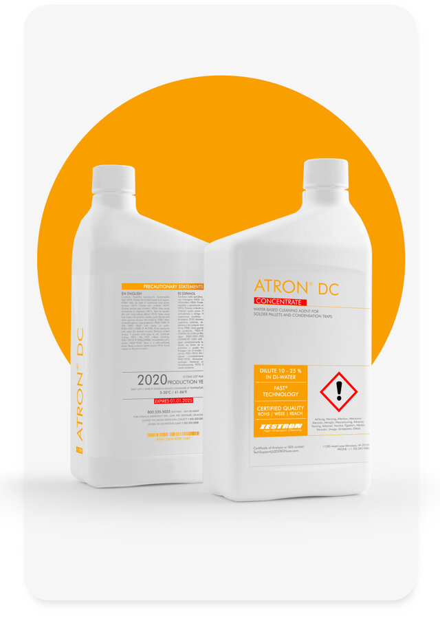 1 liter bottle of Atron DC cleaning chemistry