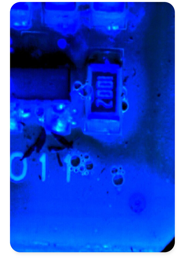 conformal coating bubbles showing failure during the process