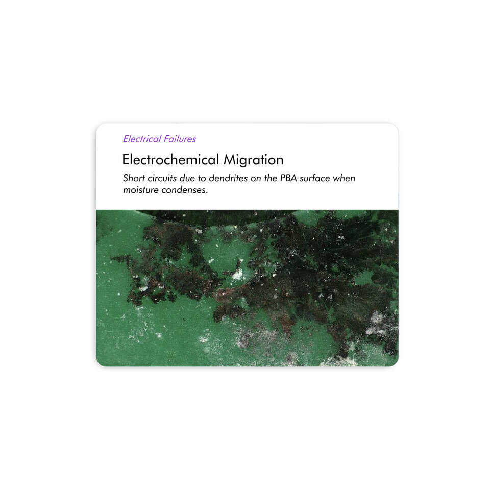 electrochemical migration dendrite on pcb 