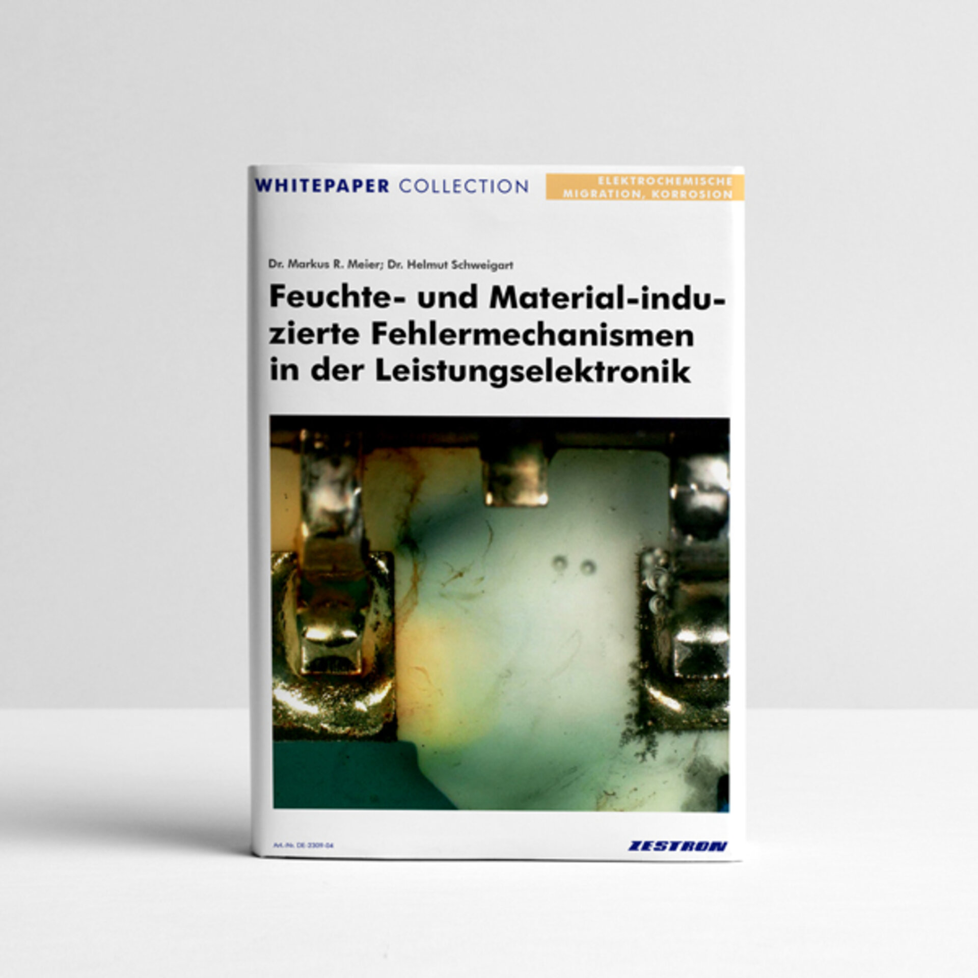 Whitepaper-Cover – Feuchte- und materialinduzierte Fehlermechanismen in der Leistungselektronik | © @ZESTRON Feuchte- und materialinduzierte Fehlermechanismen in der Leistungselektronik – Whitepaper | © @ZESTRON