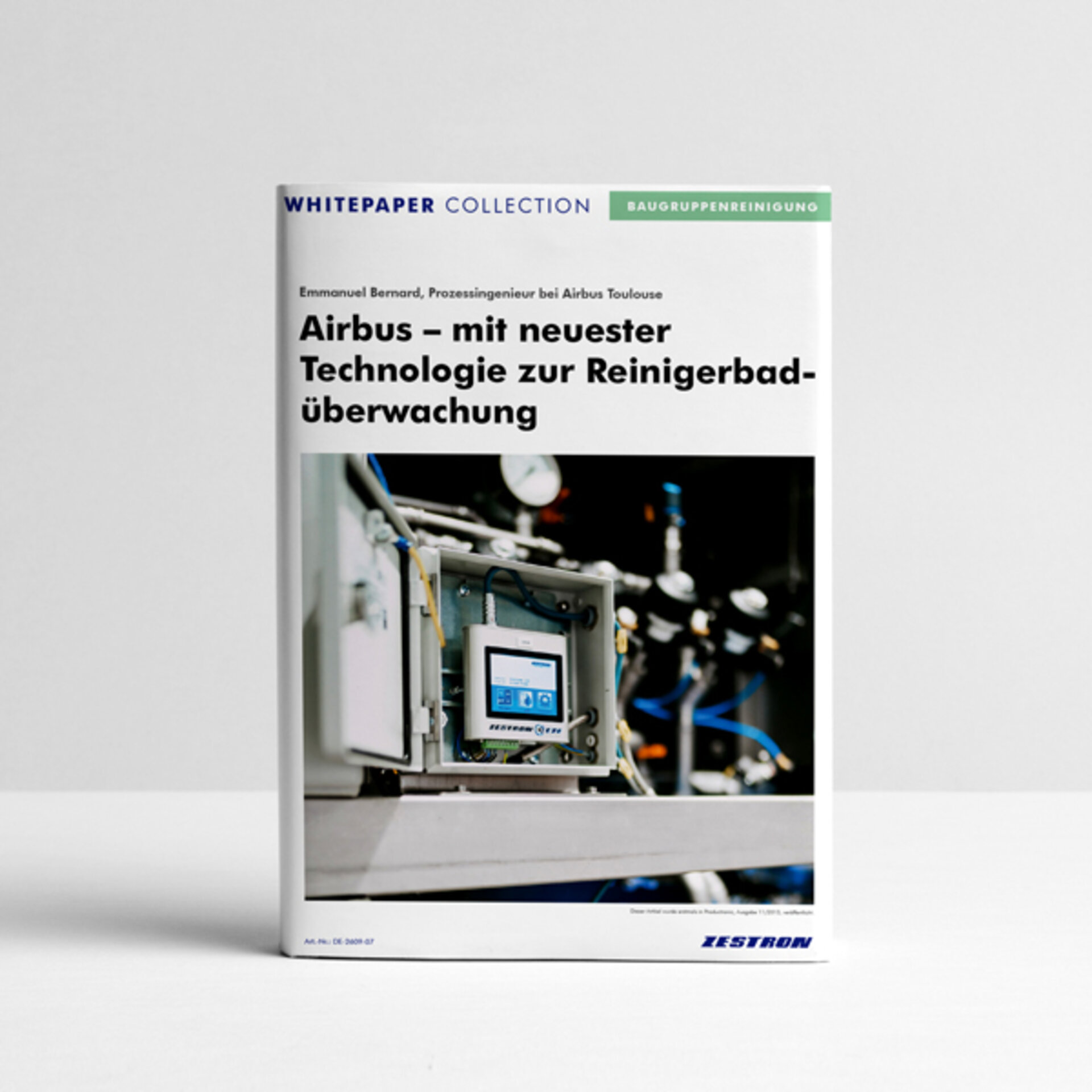Cover Whitepaper: Airbus integriert neueste Technologie zur Überwachung von Reinigungsbädern